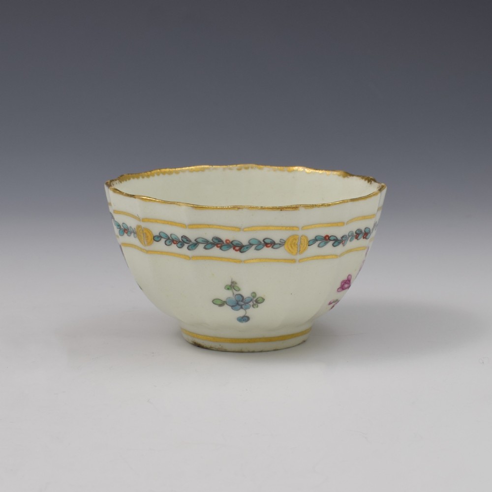 Chelsea Derby Porcelain Fluted Tea Bowl c.1770-1775 View III