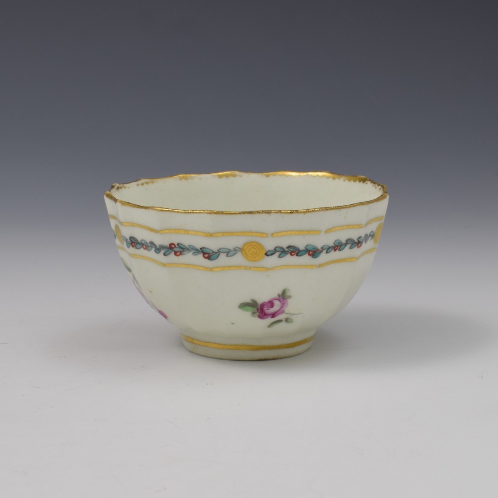 Chelsea Derby Porcelain Fluted Tea Bowl c.1770-1775 View IV