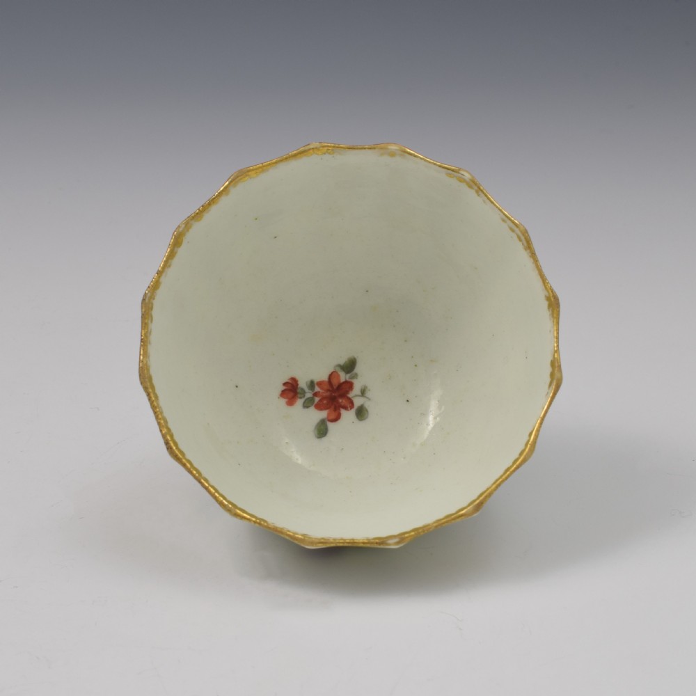 Chelsea Derby Porcelain Fluted Tea Bowl c.1770-1775 View V