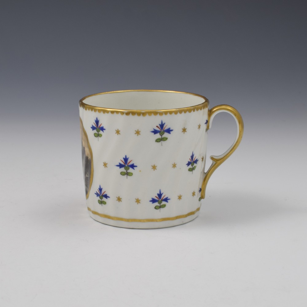 Flight & Barr Worcester Porcelain Landscape View Spiral Fluted Coffee Can c.1795 View III