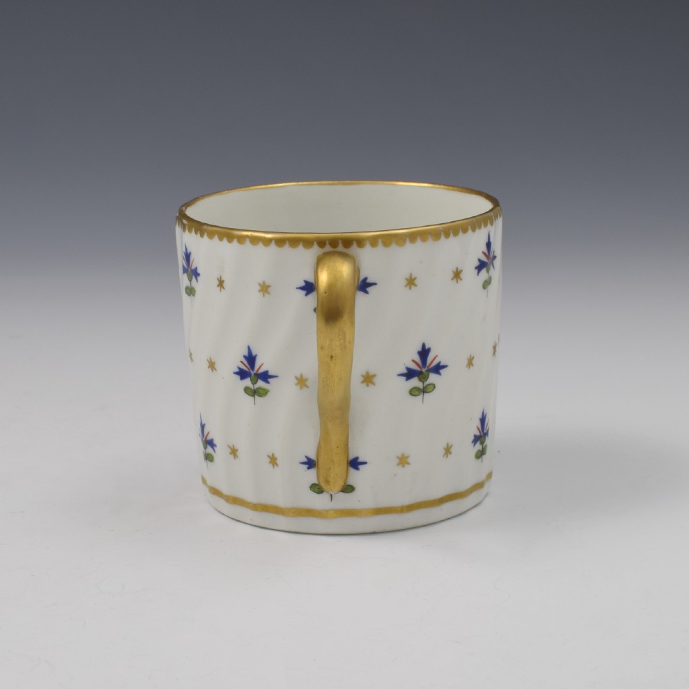 Flight & Barr Worcester Porcelain Landscape View Spiral Fluted Coffee Can c.1795 View IV