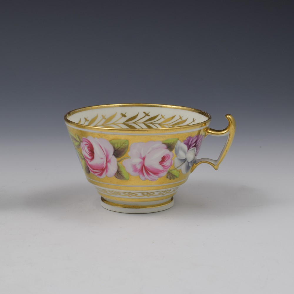 Fine Regency Coalport Marquis Of Anglesey Tea Cup & Saucer c.1815 View VI