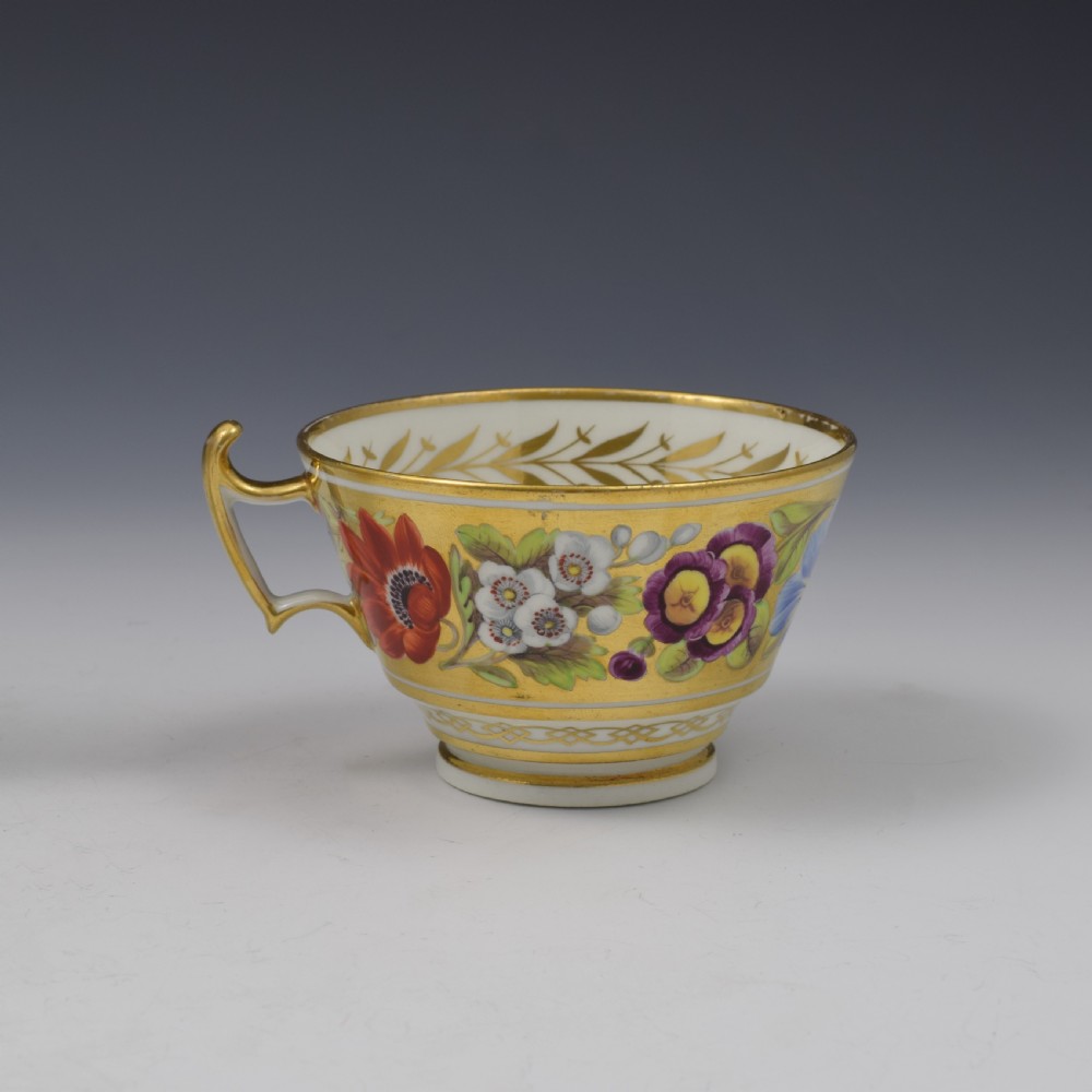 Fine Regency Coalport Marquis Of Anglesey Tea Cup & Saucer c.1815 View VIII