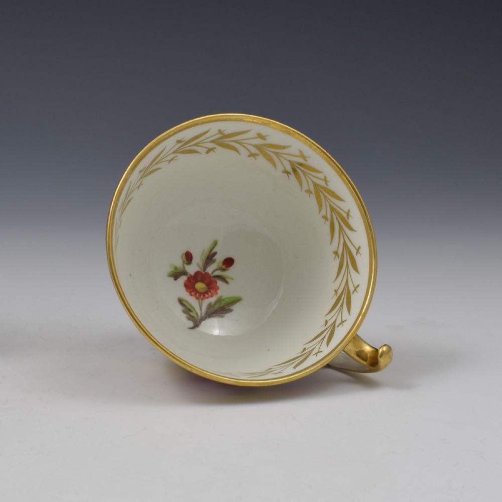 Fine Regency Coalport Marquis Of Anglesey Tea Cup & Saucer c.1815 View X