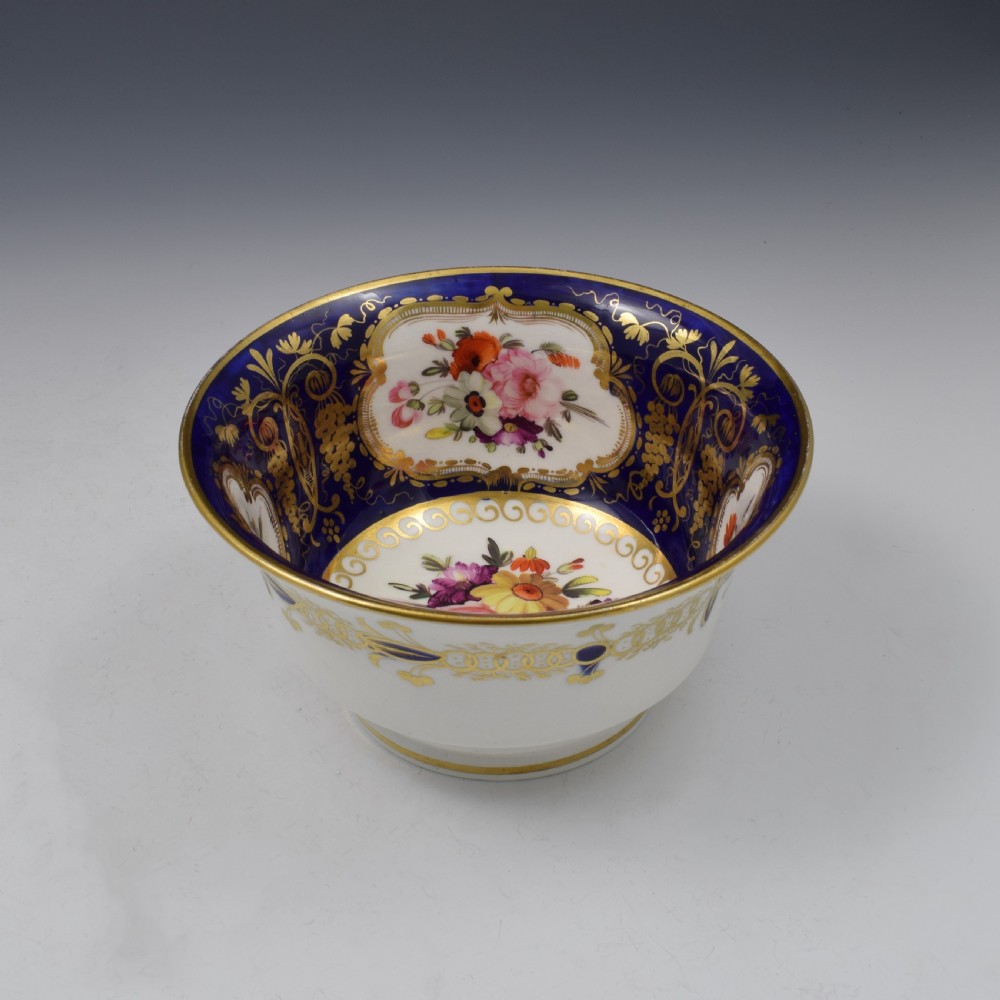 Large Regency Coalport Porcelain Slop Bowl c.1820 View V
