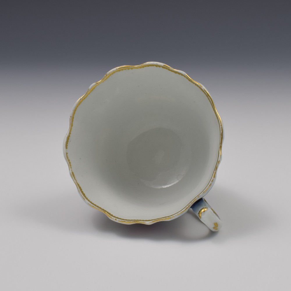 First Period Worcester Porcelain Queen's Pattern Chocolate Cup c.1768 View XI