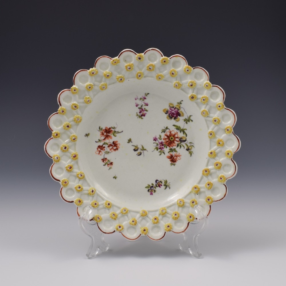 Derby Porcelain Cotton Stem Painter Spectacle Plate C.1760