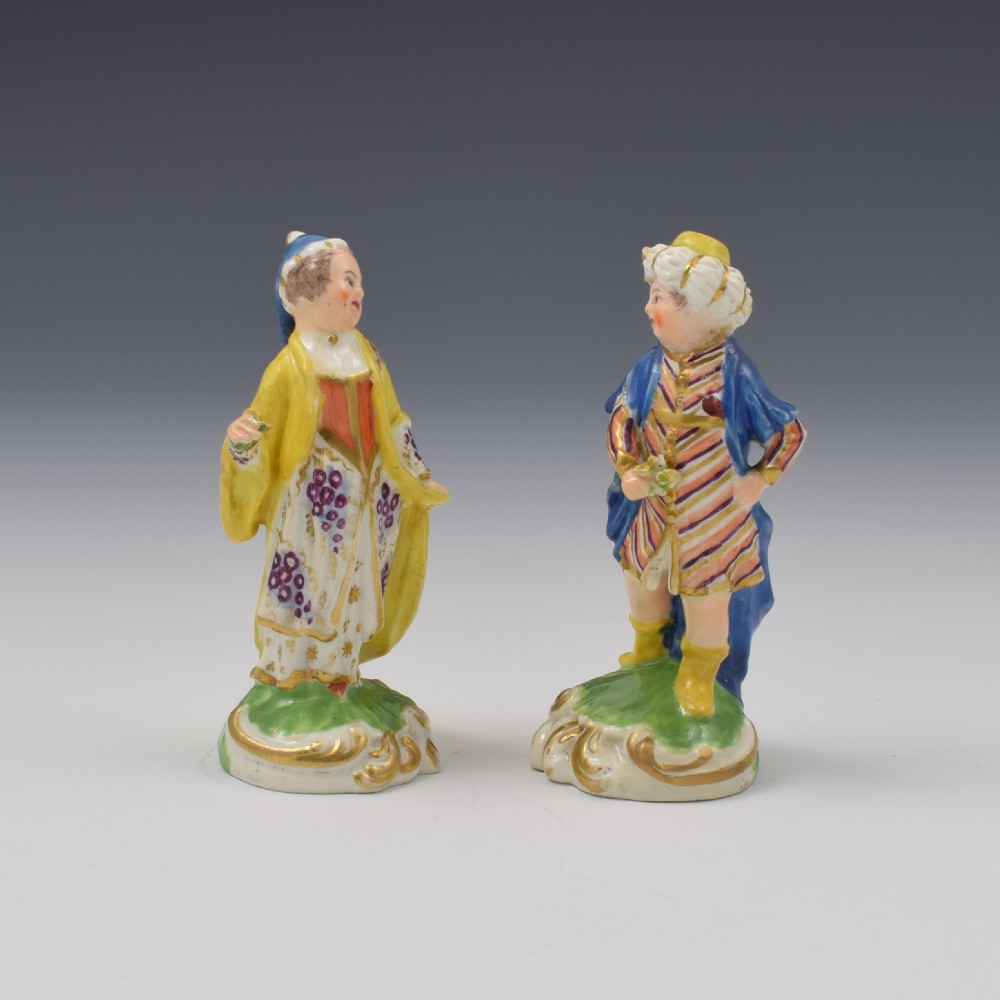Pair Derby Porcelain Figures Small Turks c.1815 View II