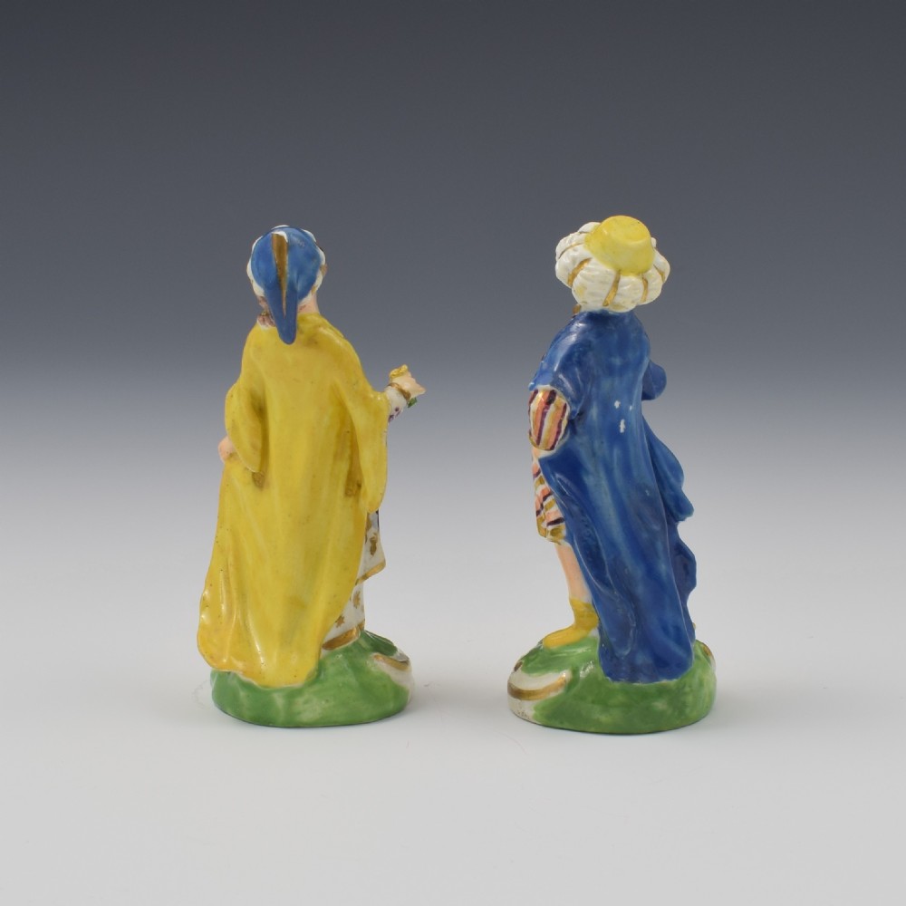 Pair Derby Porcelain Figures Small Turks c.1815 View IV