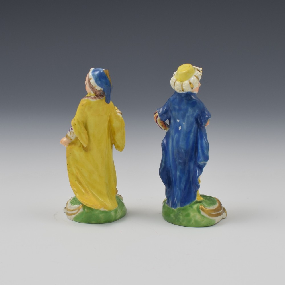 Pair Derby Porcelain Figures Small Turks c.1815 View V