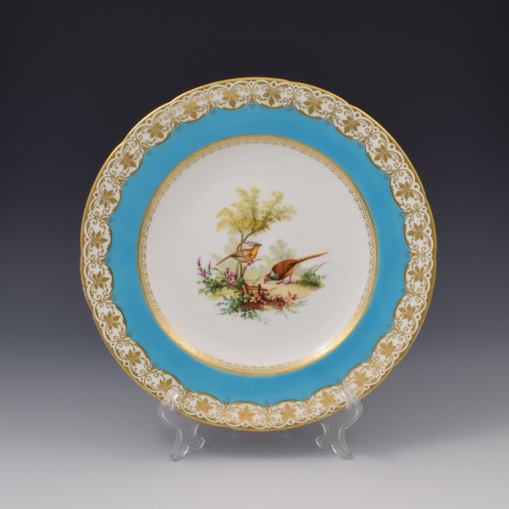 Minton Porcelain Pheasants Birds Cabinet Plate Joseph Wareham c.1850