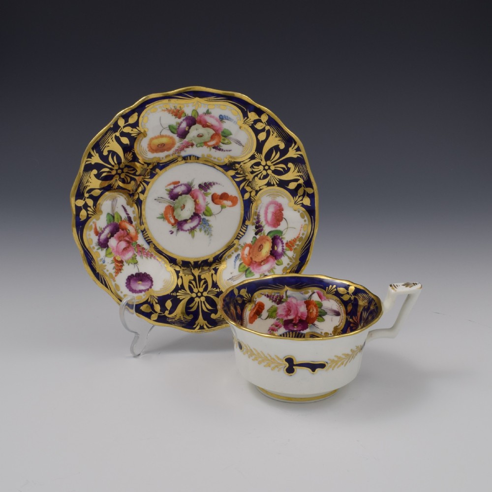 Regency Coalport Porcelain Tea Cup And Saucer c.1825 View II