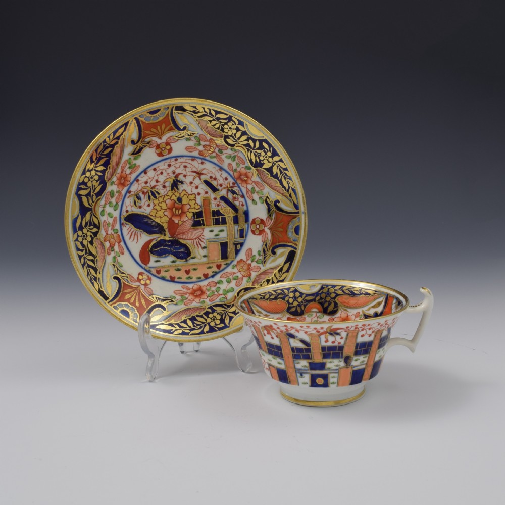 Regency Coalport Porcelain London Shape Tea Cup & Saucer Imari Japan 796