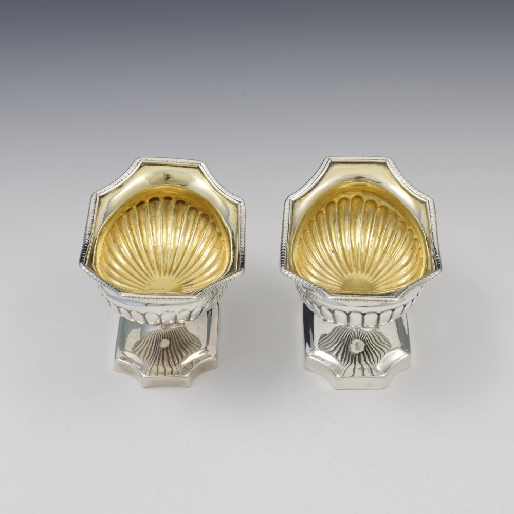 George III Pair Of Neoclassical Silver Salts Robert & Samuel Hennell Set 2 View V