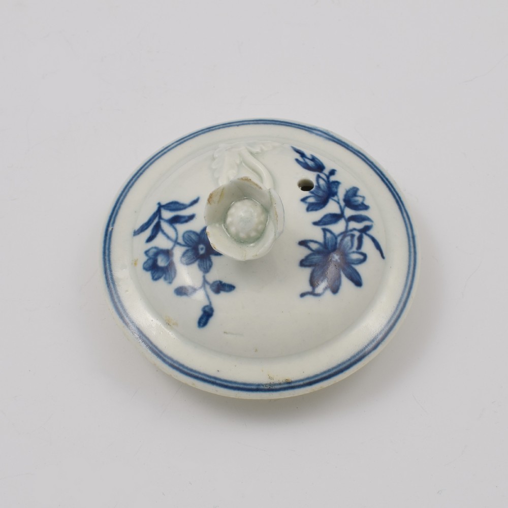 First Period Worcester Porcelain Small Three Flowers Teapot c.1765 View XV