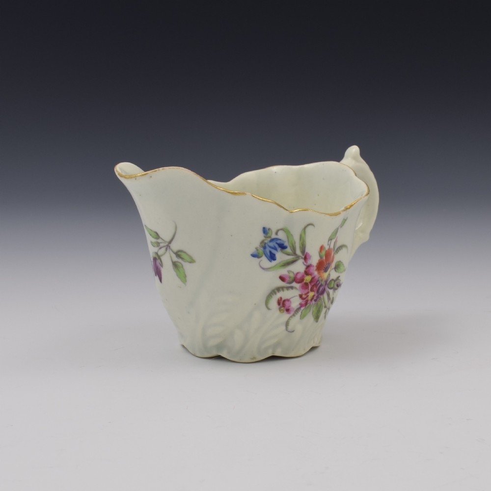 First Period Worcester Porcelain Chelsea Ewer Creamboat c.1765 View II