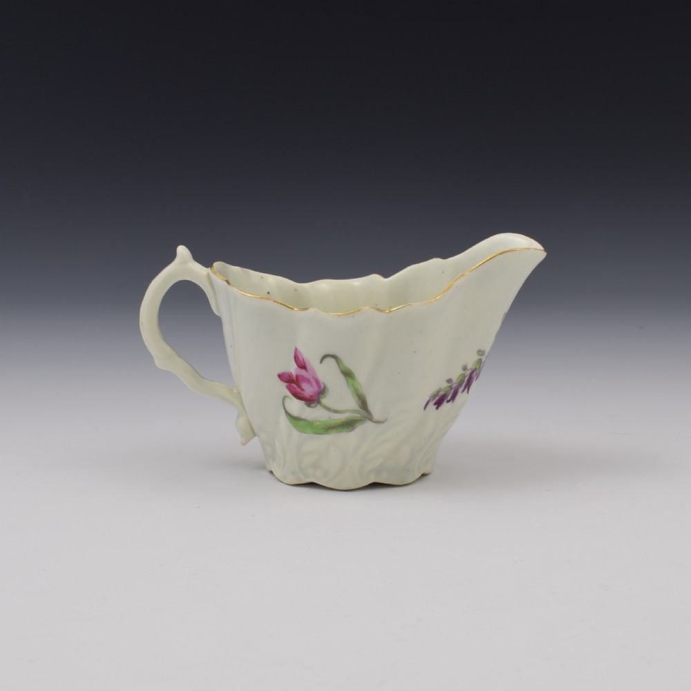 First Period Worcester Porcelain Chelsea Ewer Creamboat c.1765 View V