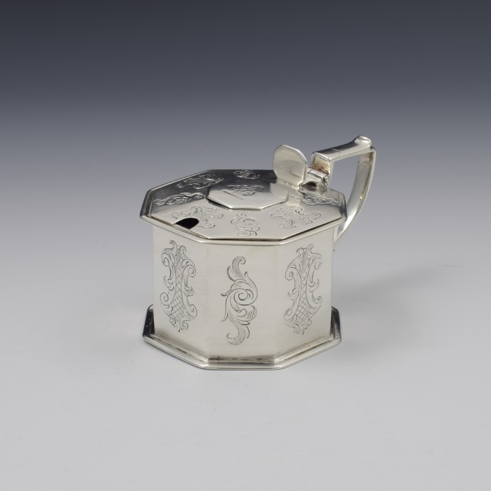 Early Victorian Octagonal Silver Mustard Pot William Forrester 1839 View II