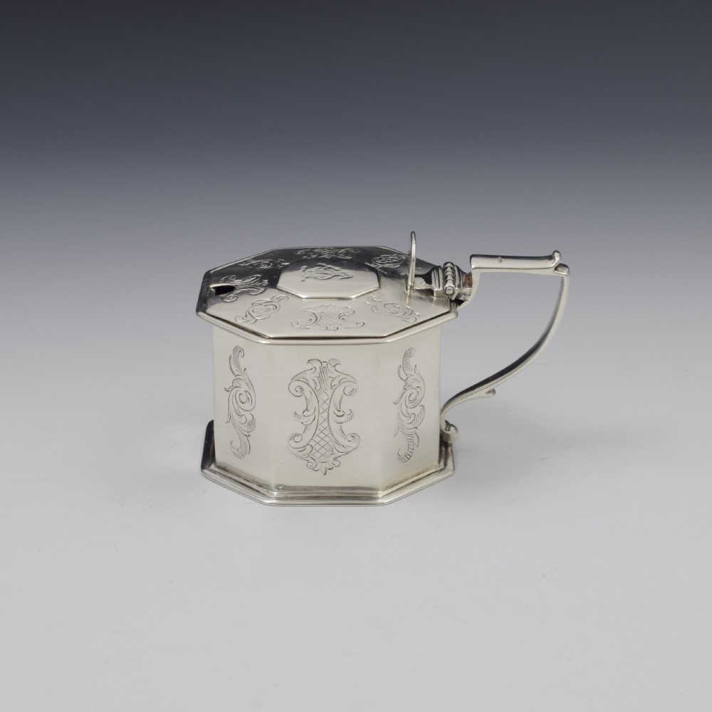 Early Victorian Octagonal Silver Mustard Pot William Forrester 1839 View III