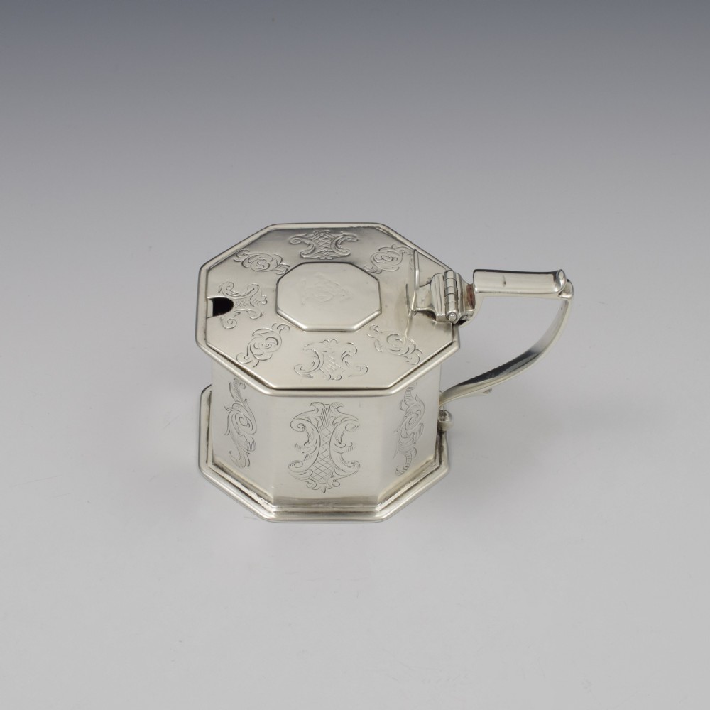 Early Victorian Octagonal Silver Mustard Pot William Forrester 1839 View IV