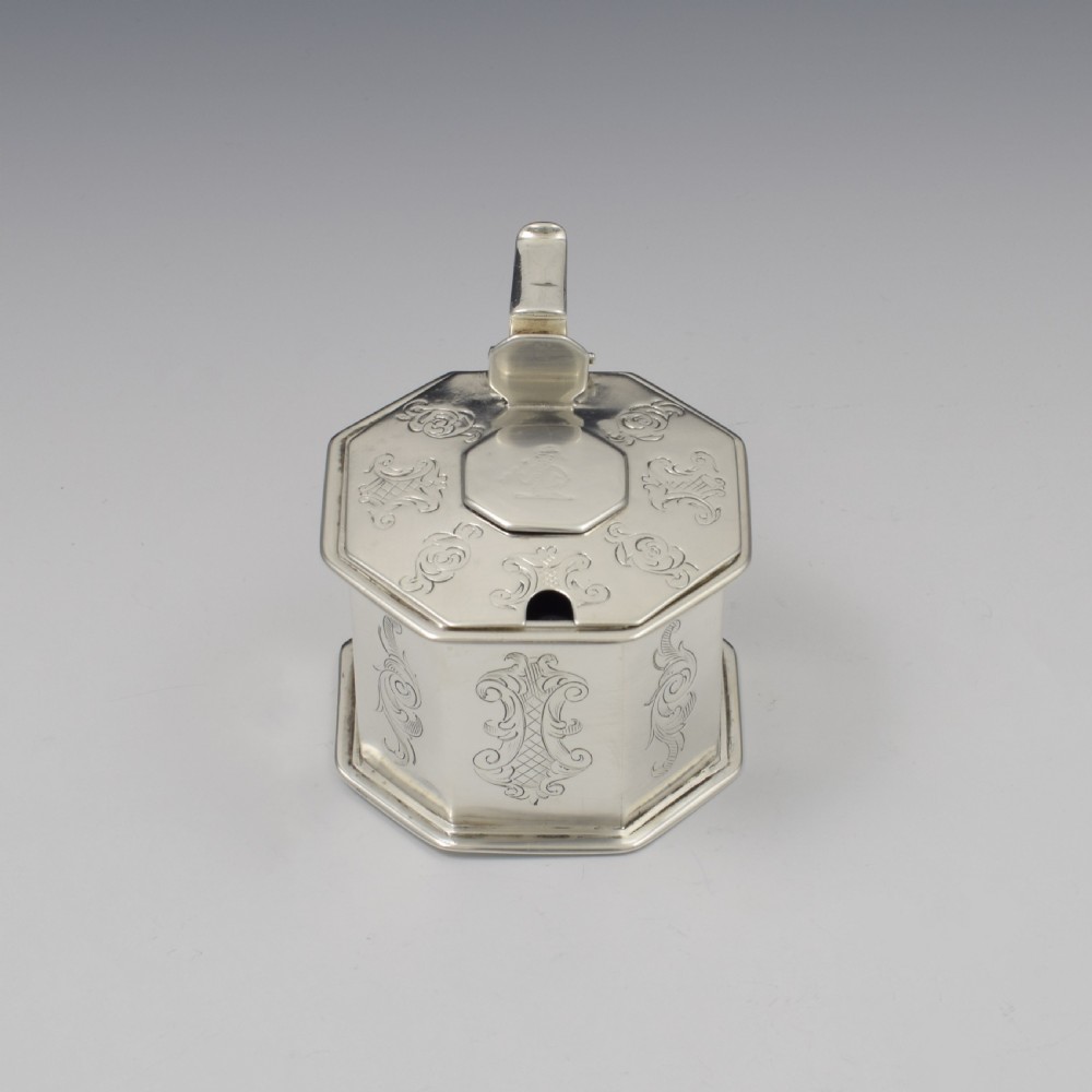 Early Victorian Octagonal Silver Mustard Pot William Forrester 1839 View V
