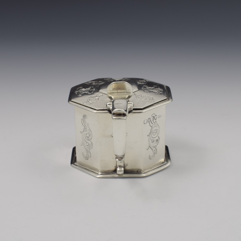 Early Victorian Octagonal Silver Mustard Pot William Forrester 1839 View VI