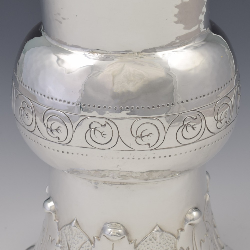 Large Edwardian Arts & Crafts Silver Vase Johnson, Walker & Tolhurst View V