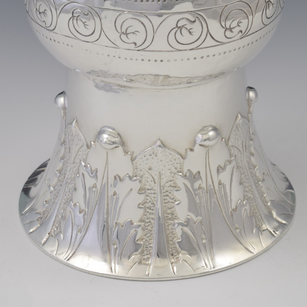 Large Edwardian Arts & Crafts Silver Vase Johnson, Walker & Tolhurst View VI