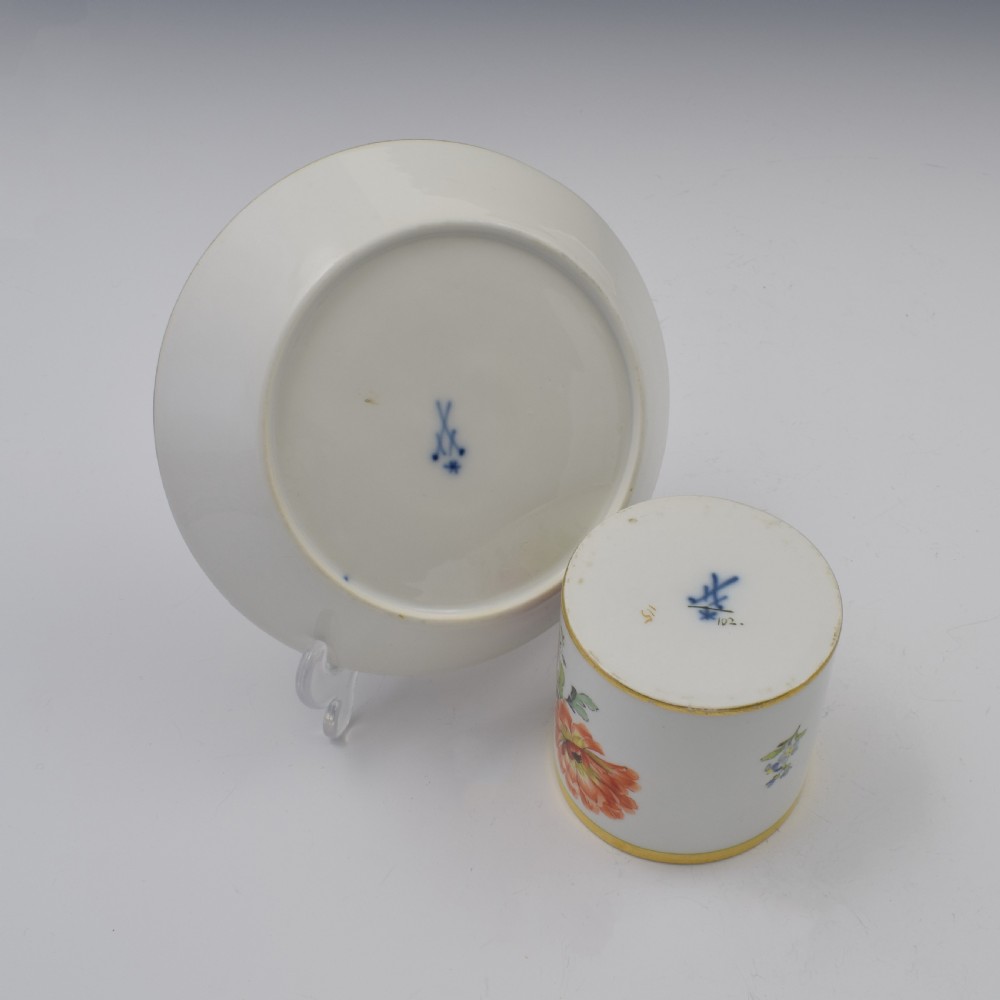 Meissen Marcolini Period Porcelain Coffee Can & Saucer c.1790 View X