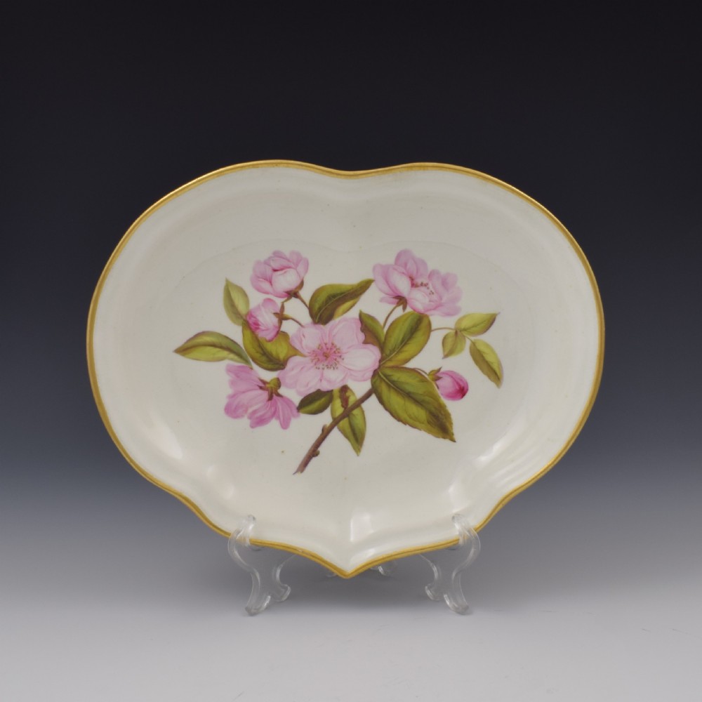 Derby Porcelain Botanical Compotier Dessert Dish Chinese Apple Blossom c.1806