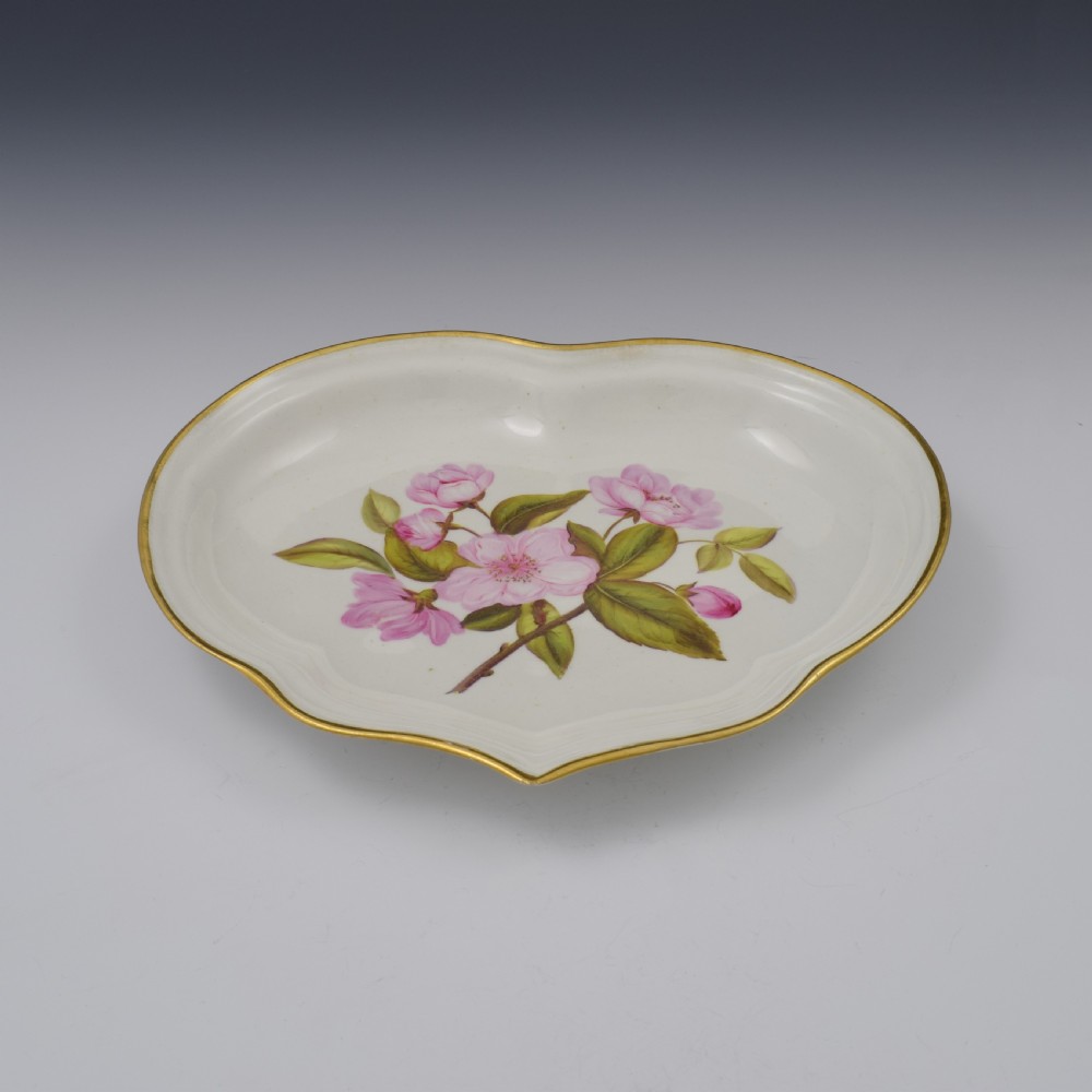 Derby Porcelain Botanical Compotier Dessert Dish Chinese Apple Blossom c.1806 View VII