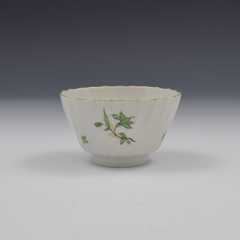 Flight Period Worcester Porcelain Spiral Fluted Tea Bowl & Saucer View III