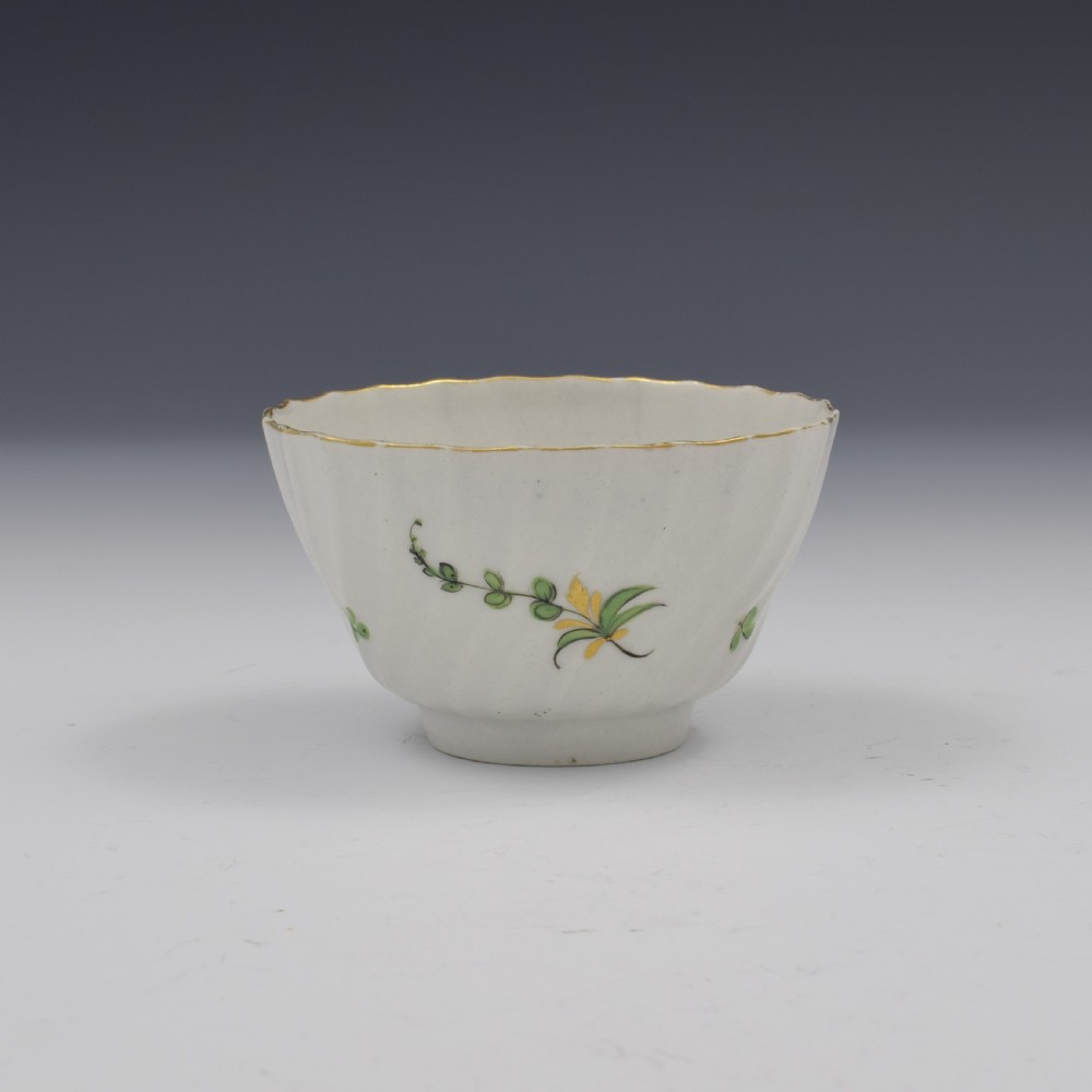 Flight Period Worcester Porcelain Spiral Fluted Tea Bowl & Saucer View IV