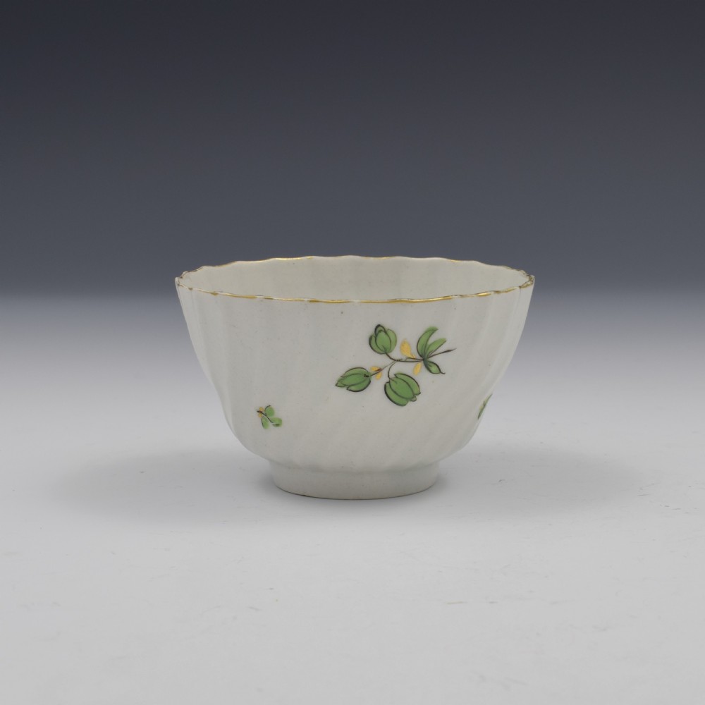 Flight Period Worcester Porcelain Spiral Fluted Tea Bowl & Saucer View V