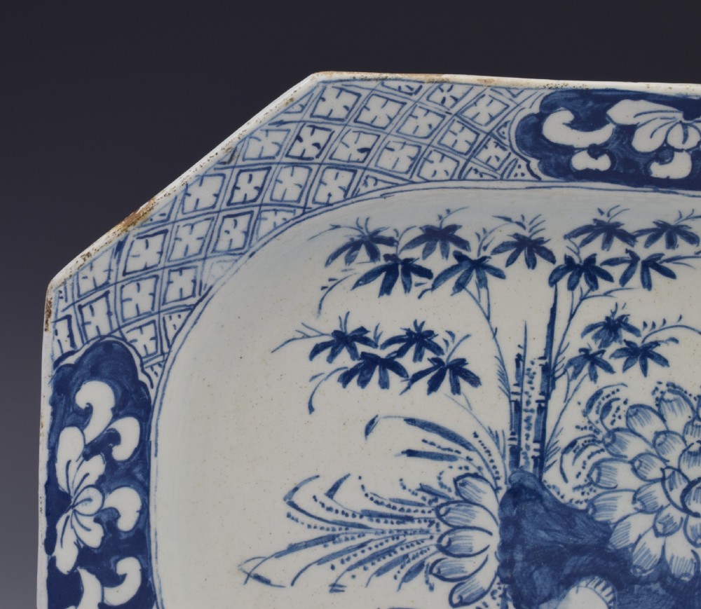 Large Bow Porcelain Lotus & Bamboo Octagonal Serving Dish c.1760 View IV