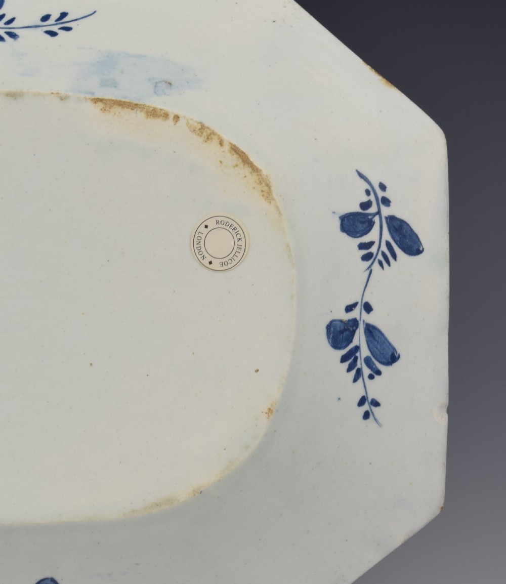 Large Bow Porcelain Lotus & Bamboo Octagonal Serving Dish c.1760 View V