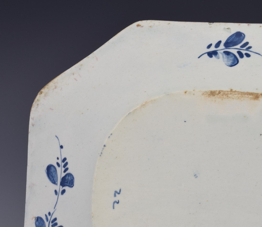Large Bow Porcelain Lotus & Bamboo Octagonal Serving Dish c.1760 View VI