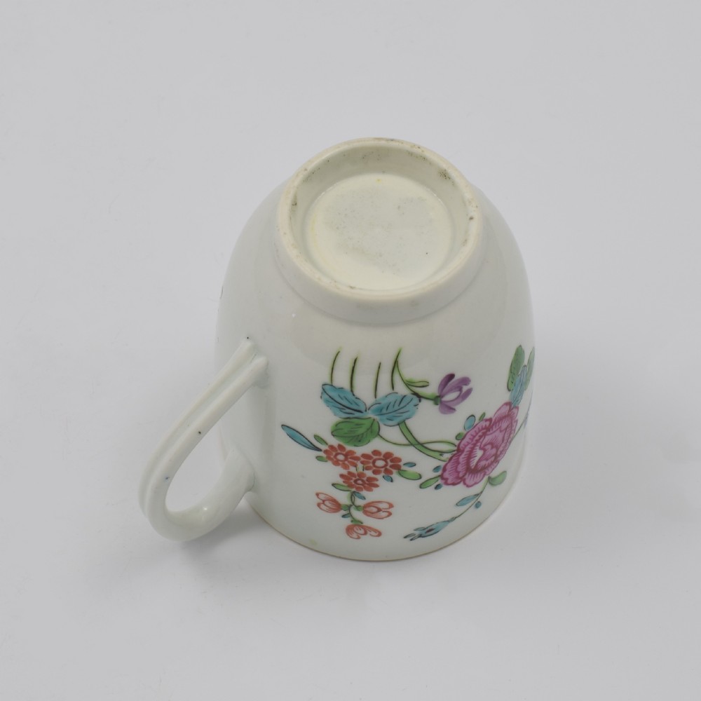 First Period Worcester Porcelain Floral Painted Coffee Cup c.1770 View VI