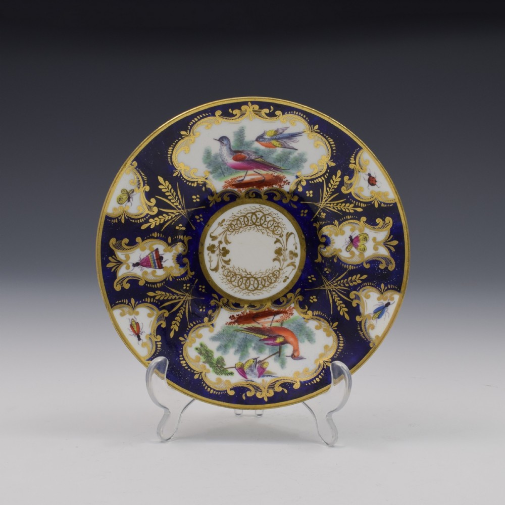 Coalport Porcelain Fancy Birds Coffee Cup & Saucer (A/F) c.1810 View VII