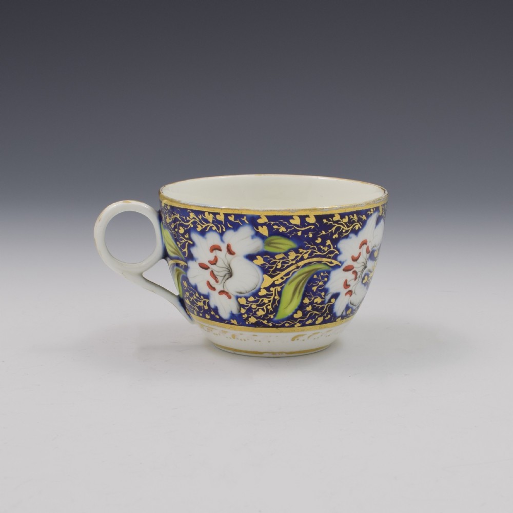 Georgian New Hall Porcelain Tea Cup & Saucer Pattern 921 c.1800 View III