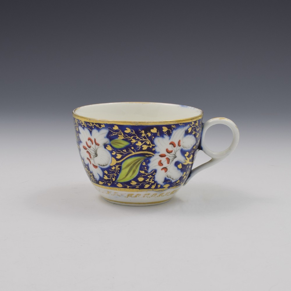 Georgian New Hall Porcelain Tea Cup & Saucer Pattern 921 c.1800 View V