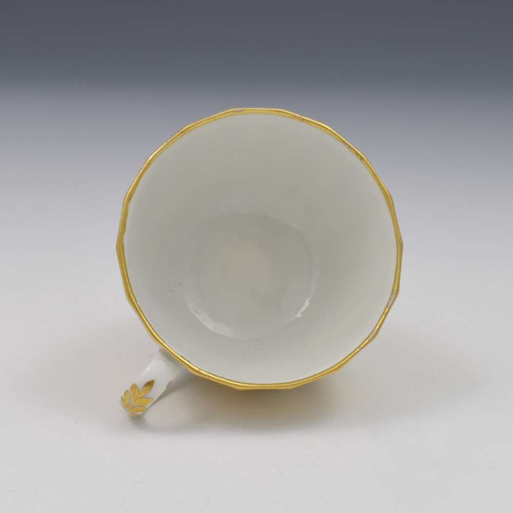 Georgian Coalport Porcelain Faceted Tea Cup & Saucer c.1810 View VII