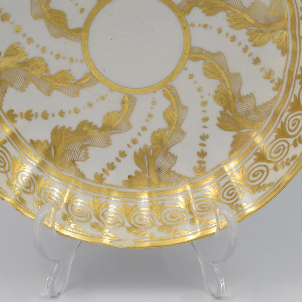 Georgian Coalport Porcelain Faceted Tea Cup & Saucer c.1810 View IX