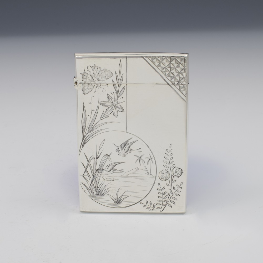 Fine Victorian Aesthetic Period Silver Visiting Card Case 1880 Deakin & Nephew