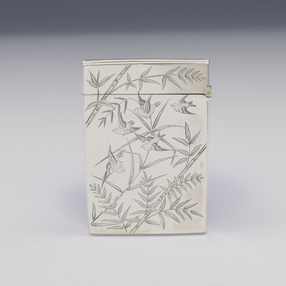 Fine Victorian Aesthetic Period Silver Visiting Card Case 1880 Deakin & Nephew View III