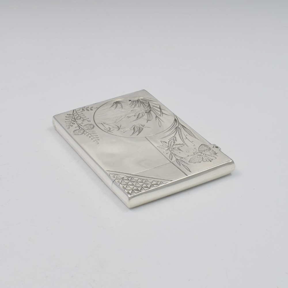 Fine Victorian Aesthetic Period Silver Visiting Card Case 1880 Deakin & Nephew View VIII