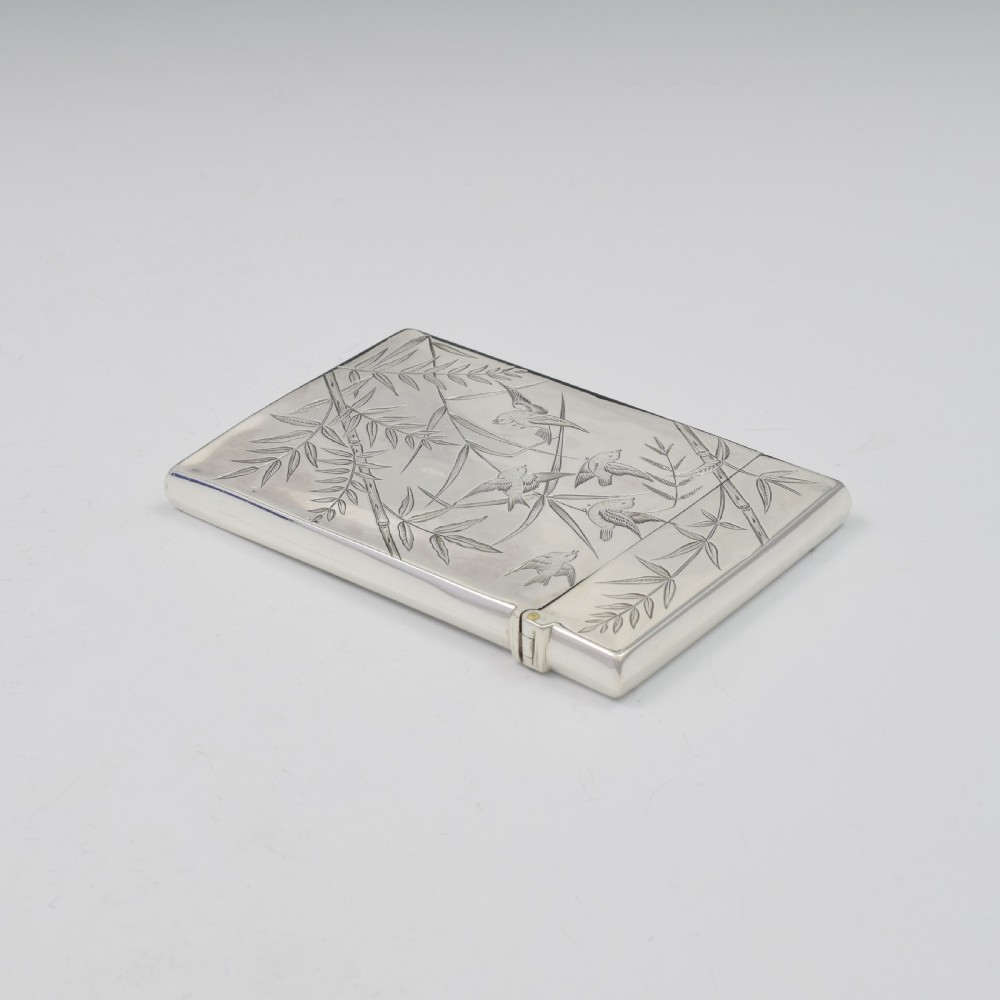 Fine Victorian Aesthetic Period Silver Visiting Card Case 1880 Deakin & Nephew View X