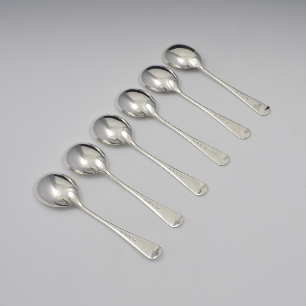 Set Of Six Art Deco Silver Soup Spoons View IV