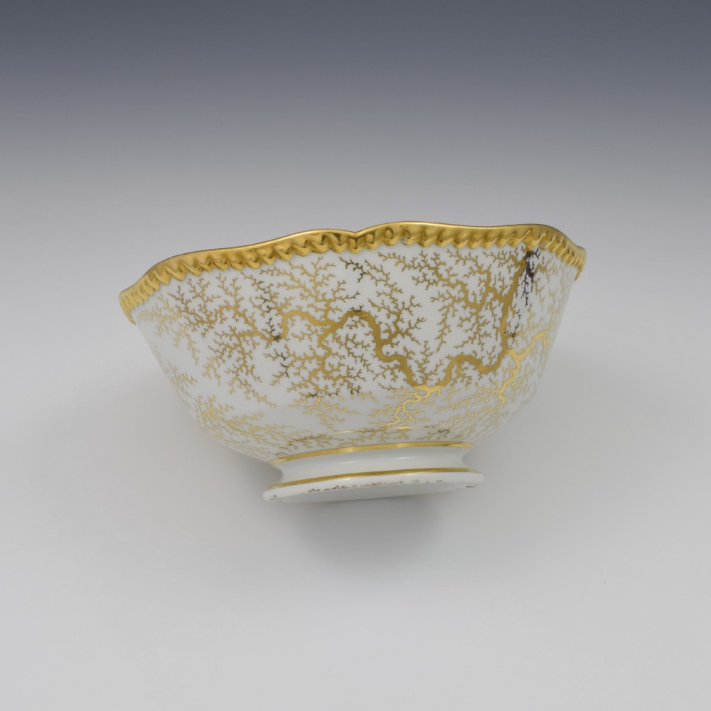 Large Flight, Barr & Barr Worcester Porcelain Gilt Seaweed Bowl c.1815 View VII