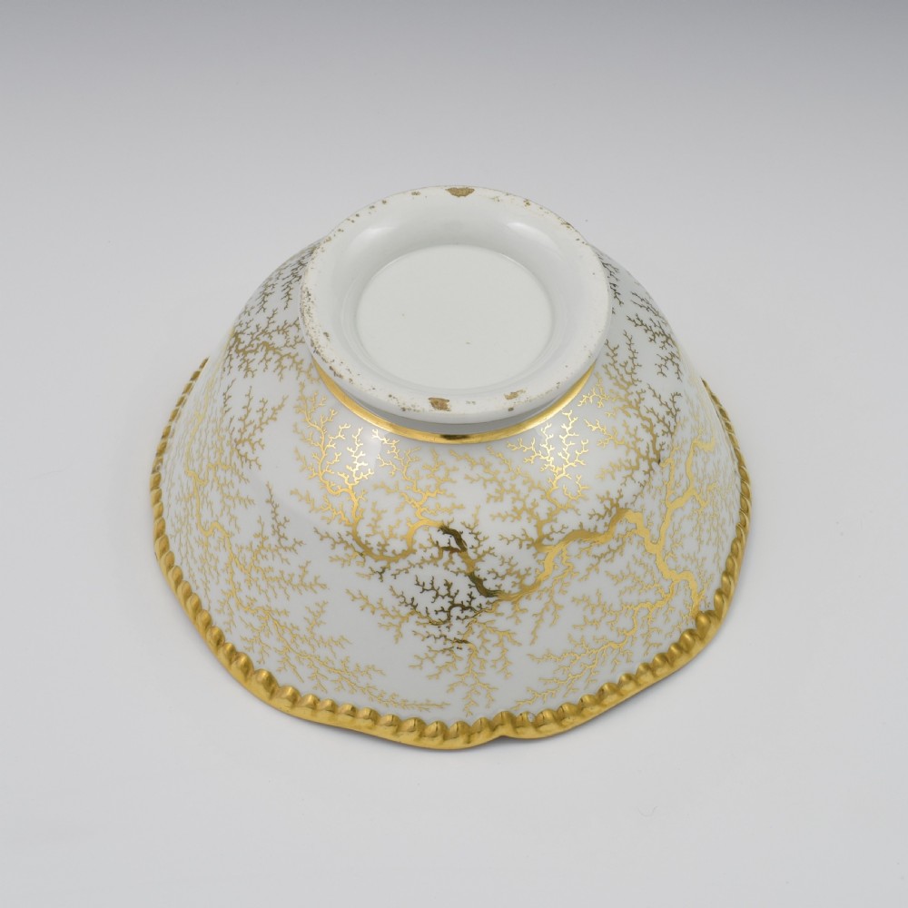 Large Flight, Barr & Barr Worcester Porcelain Gilt Seaweed Bowl c.1815 View VIII